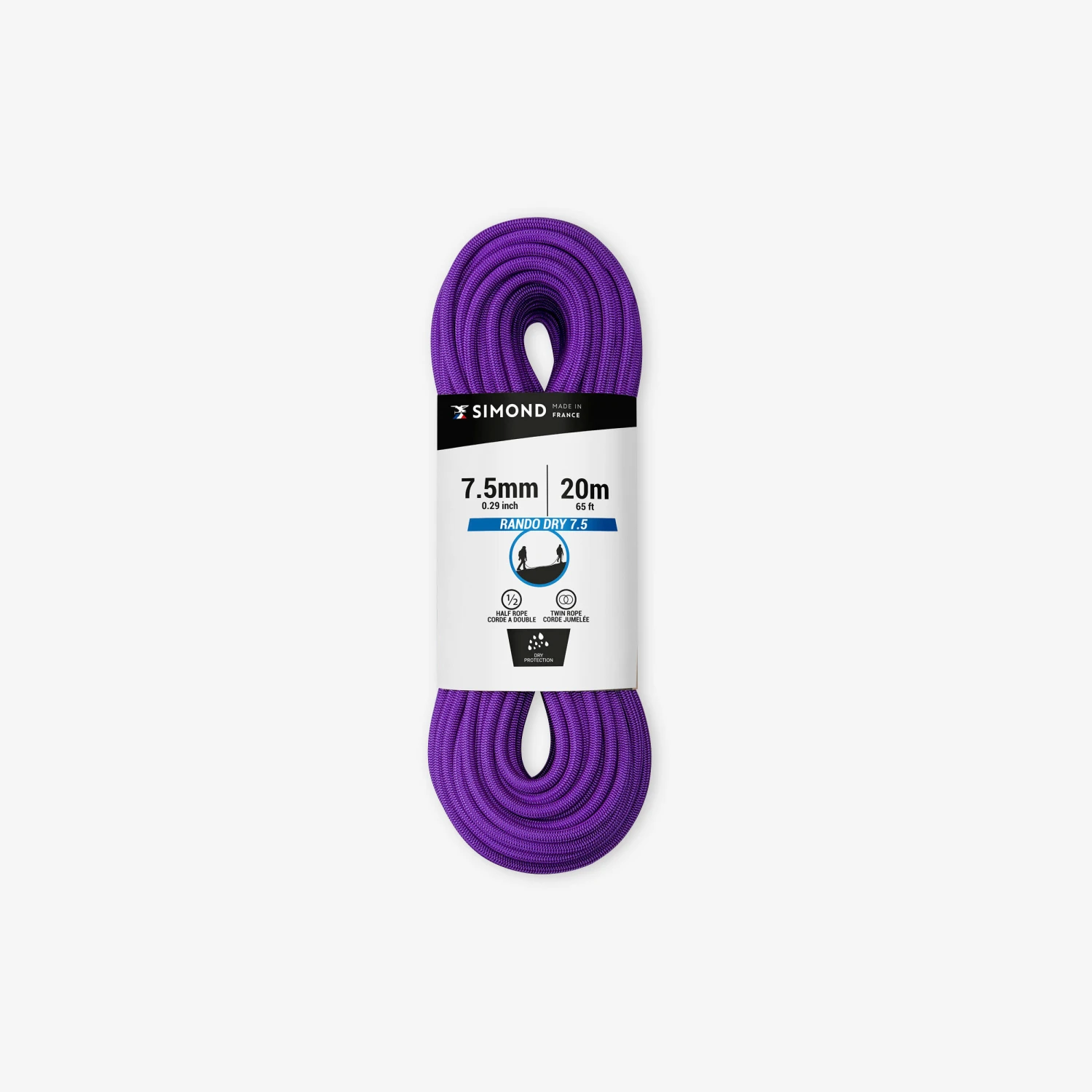 Simond DOUBLE DRY ROPE 7.5 Mm X 20 M