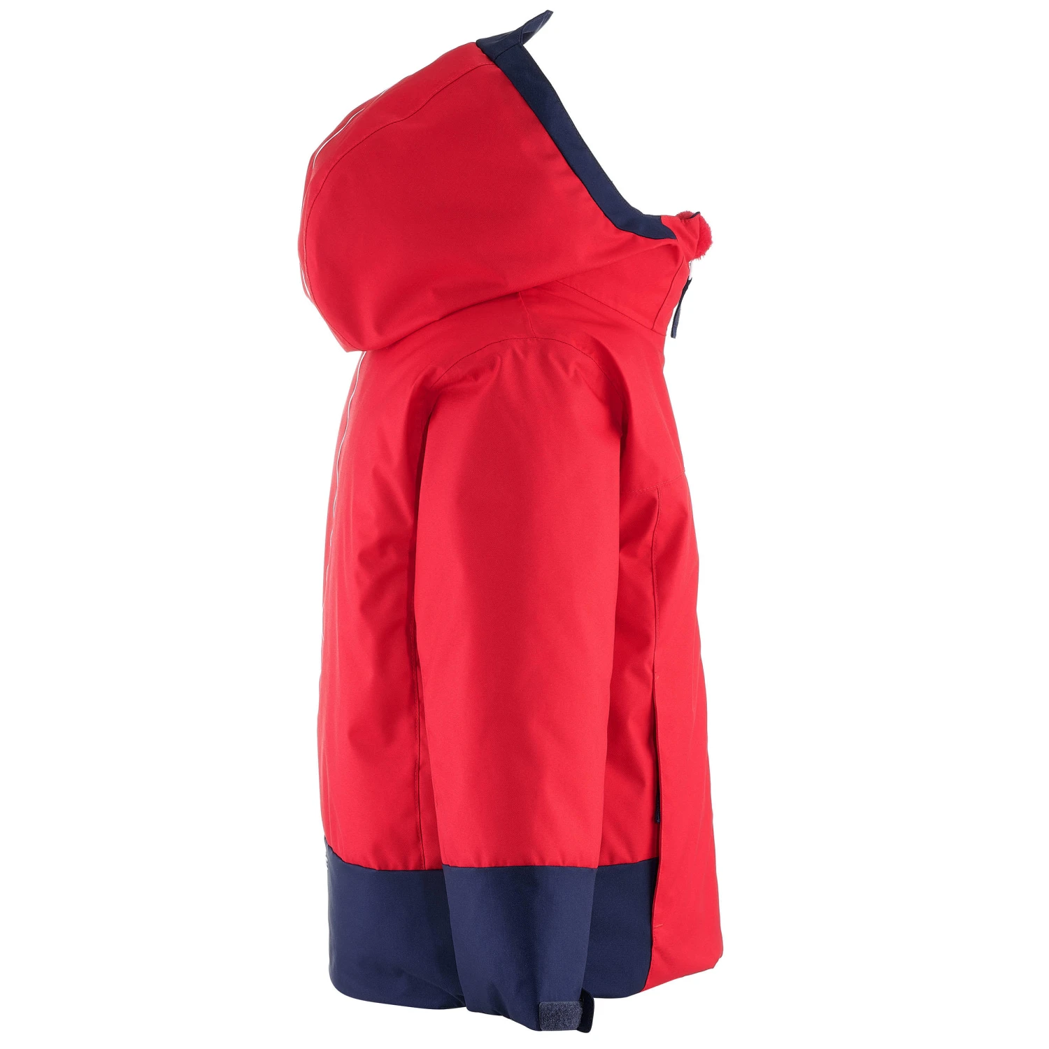 WEDZE KIDS' WARM AND WATERPROOF SKI JACKET 500 PULL'N FIT RED / NAVY - Image 3