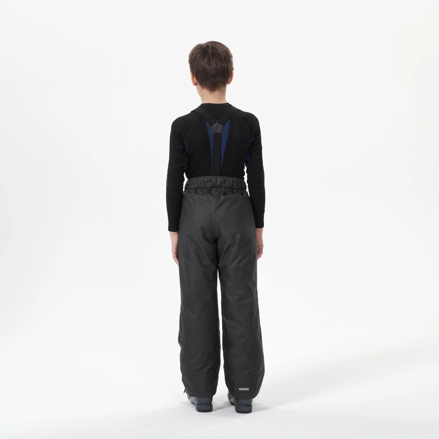 WEDZE KIDS’ WARM AND WATERPROOF SKI TROUSERS 100 DARK GREY - Image 4