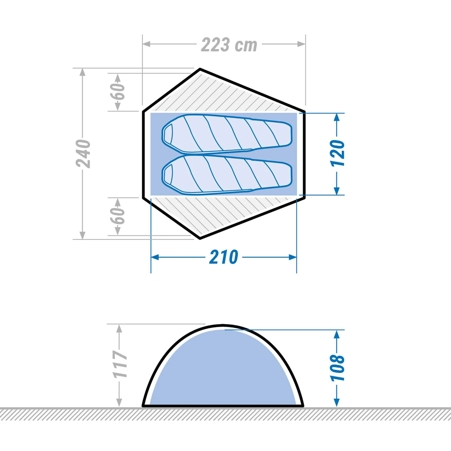 2 Man Trekking Dome Tent - MT500 - Image 4